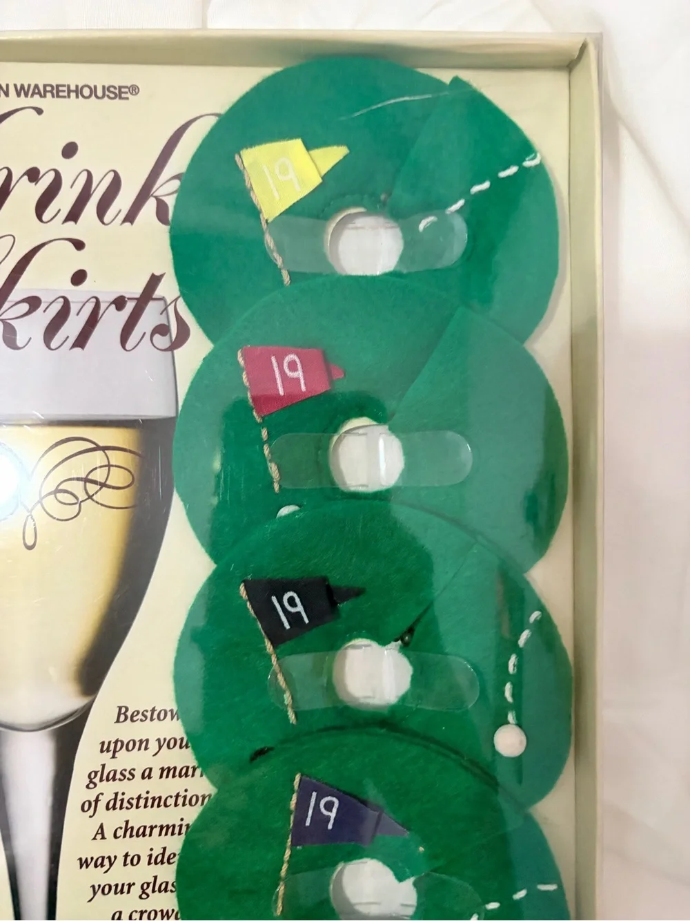 Hallmark Green Golf Flag Drink Skirts - Set of 8